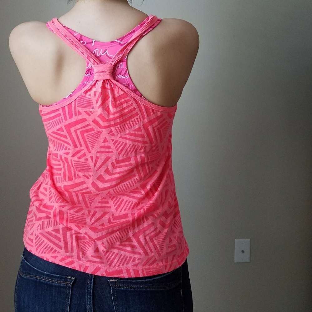 Salmon Razorback Sport Tank w/ Geometric - Picture 3 of 4